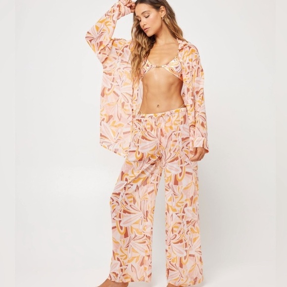 NWT L*space X Tessa Brooks Catalina Pant Oversized Top in Psychedelic Summer - Picture 4 of 11